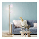 3 Light Gold Metal Floor Lamp With Glass Shades