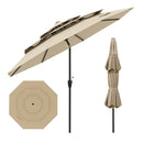 3M 3 Tier Patio Umbrella With Push Button Tilt Beige