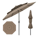 3M 3 Tier Vented Patio Umbrella With Push Button Tilt Ribs Handle