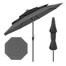3M 3 Tier Vented Patio Umbrella With Push Button Tilt Ribs Handle