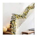 3M Christmas Garland Pre Lit Led Lights Snow Frosted Tips Decor