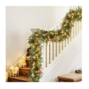 3M Christmas Garland Pre Lit Led With Pine Cones Xmas Decor Green