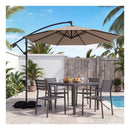 3M Offset Cantilever Patio Umbrella With Rotation And Crank Lift Brown