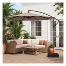 3M Offset Cantilever Patio Umbrella With Rotation And Crank Lift Brown
