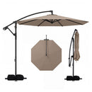 3M Offset Cantilever Patio Umbrella With Rotation And Crank Lift Brown