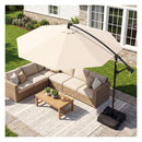 3M Offset Hanging Umbrella With Base Patio Cantilever Umbrella