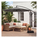 3M Offset Hanging Umbrella With Base Patio Cantilever Umbrella