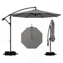 3M Offset Hanging Umbrella With Base Patio Cantilever Umbrella