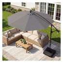 3M Offset Hanging Umbrella With Base Patio Cantilever Umbrella