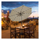 3M Patio Market Umbrella With Solar Led And Adjustment Crank