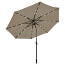 3M Patio Market Umbrella With Solar Led And Adjustment Crank