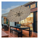 3M Patio Market Umbrella With Solar Led And Adjustment Crank