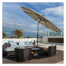 3M Patio Market Umbrella With Solar Led And Adjustment Crank