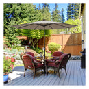 3M Patio Market Umbrella With Solar Led And Adjustment Crank