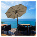 3M Patio Market Umbrella With Solar Led And Adjustment Crank