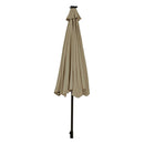 3M Patio Market Umbrella With Solar Led And Adjustment Crank