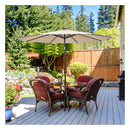 3M Patio Market Umbrella With Solar Led And Adjustment Crank