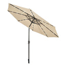 3M Patio Market Umbrella With Solar Led And Adjustment Crank