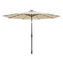 3M Patio Market Umbrella With Solar Led And Adjustment Crank