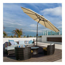 3M Patio Market Umbrella With Solar Led And Adjustment Crank