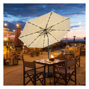 3M Patio Market Umbrella With Solar Led And Adjustment Crank