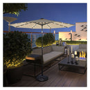 3M Patio Market Umbrella With Solar Led And Adjustment Crank