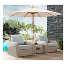 3M Patio Sunshade Umbrella With 8 Bamboo Ribs Beige