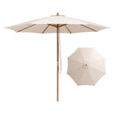 3M Patio Sunshade Umbrella With 8 Bamboo Ribs Beige