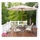 3M Patio Sunshade Umbrella With 8 Bamboo Ribs Beige