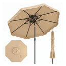 3M Patio Umbrella With Push Button Tilt And Crank With 8 Metal Ribs