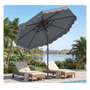 3M Patio Umbrella With Push Button Tilt And Crank With 8 Metal Ribs
