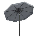 3M Patio Umbrella With Push Button Tilt And Crank With 8 Metal Ribs