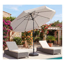 3M Patio Umbrella With Push Button Tilt Crank And 8 Ribs Beige