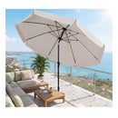 3M Patio Umbrella With Push Button Tilt Crank And 8 Ribs Beige