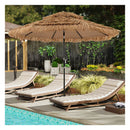 3M Solar Hula Tiki Umbrella With Central Light And Led And Crank