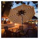 3M Solar Hula Tiki Umbrella With Central Light And Led And Crank