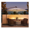 3M Solar Patio Offset Umbrella Adjustable With 40 Led And Base Stand