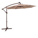 3M Solar Patio Offset Umbrella Adjustable With 40 Led And Base Stand