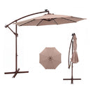 3M Solar Patio Offset Umbrella Adjustable With 40 Led And Base Stand
