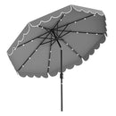 3M Solar Patio Umbrella With 24 Led Lights Vented Top And Ruffles