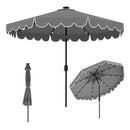 3M Solar Patio Umbrella With 24 Led Lights Vented Top And Ruffles