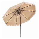 3M Solar Patio Umbrella With 24 Led Lights Vented Top And Ruffles