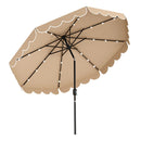 3M Solar Patio Umbrella With 24 Led Lights Vented Top And Ruffles