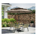 3M Solar Patio Umbrella With 32 Led Lights 3 Tier Vented Top Brown