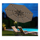 3M Solar Patio Umbrella With 32 Led Lights 3 Tier Vented Top Brown