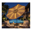 3M Thatched Tiki Umbrella With Led Solar Lighting And 8 Ribs Brown