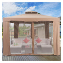 3M X 3M Outdoor Canopy Gazebo With Mosquito Netting Coffee