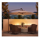 3M Solar Patio Offset Umbrella Adjustable With 40 Led And Base Stand