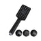 3 Modes Handheld Shower Head With Pvc Water Hose Square Black