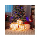 3 Pack Pre Lit Christmas Gift Box With 100 Light Bulbs